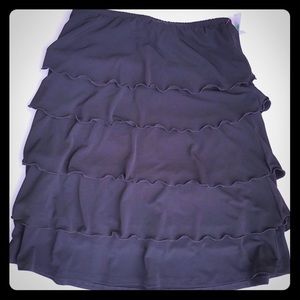 Tiered Black Ruffle Skirt, L